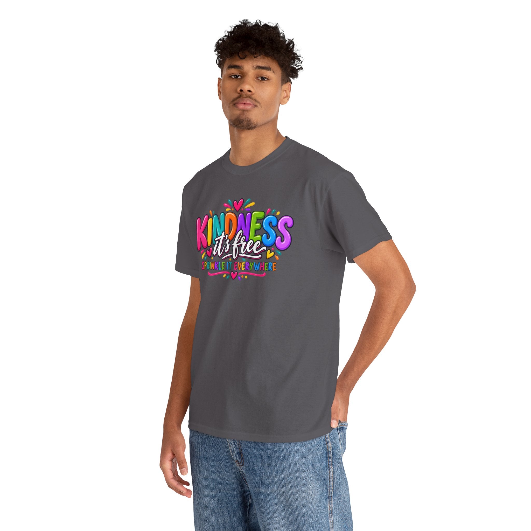 Kindness Is Free Rainbow Tee — Cute Positive Message T-Shirt