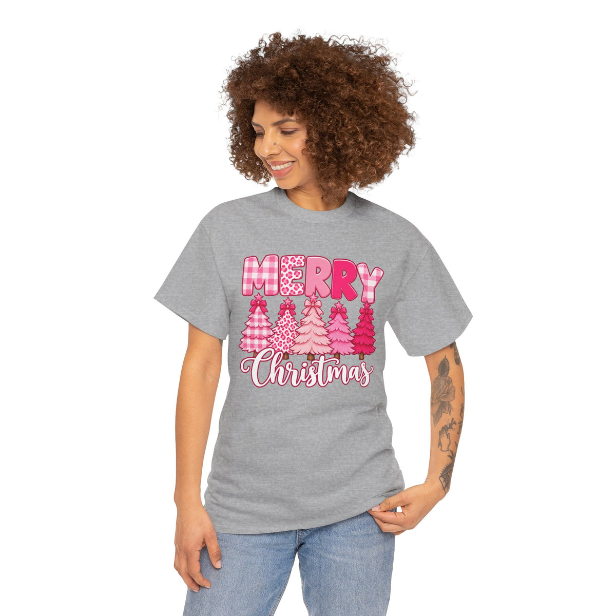Merry Christmas Pink Christmas Tree T-Shirt