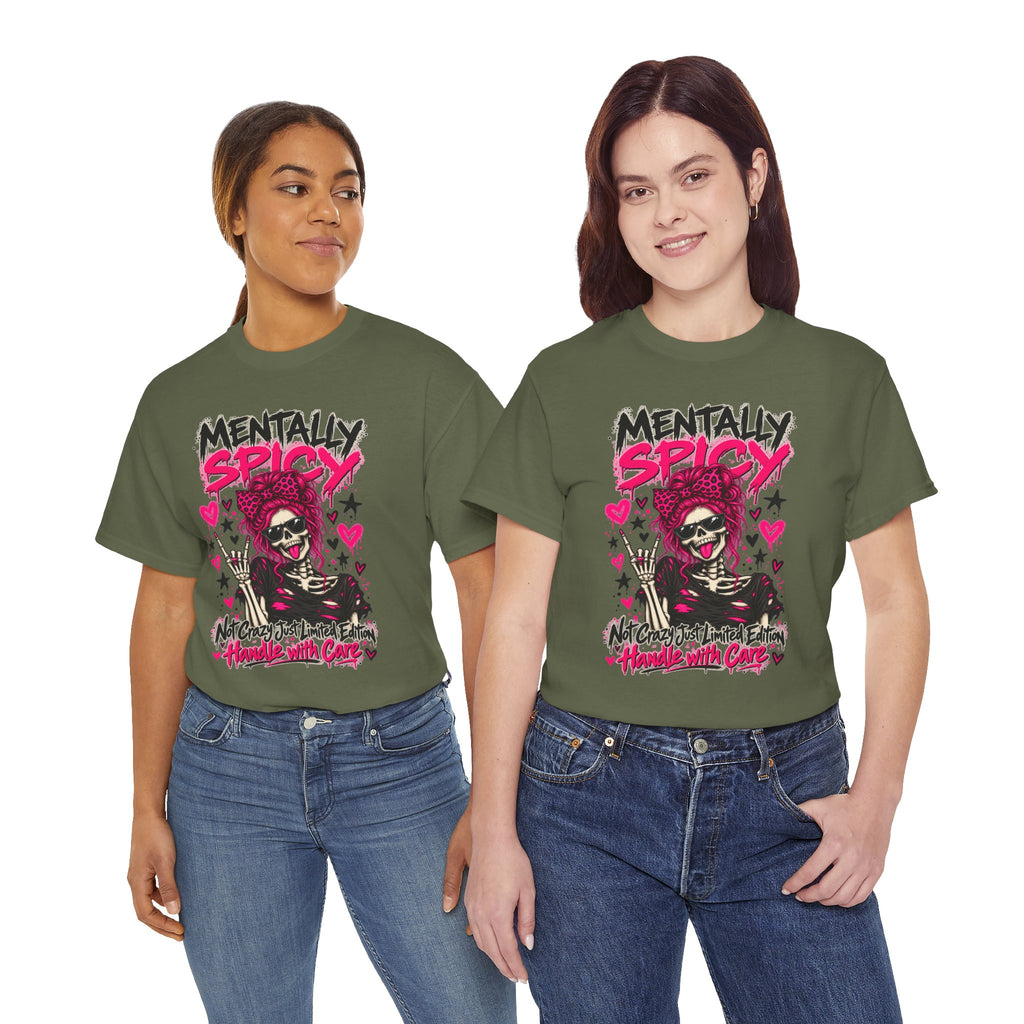Mentally Spicy Skeleton Graphic T-Shirt