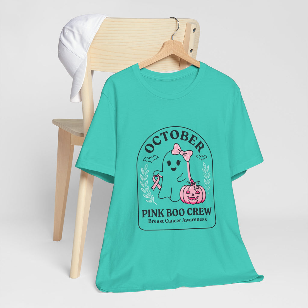 October Pink Boo Crew Tee — Breast Cancer Awareness Ghost T-Shirt