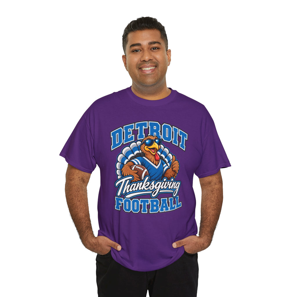 Detroit Thanksgiving Football Tee — Turkey Mascot Game Day Shirt
