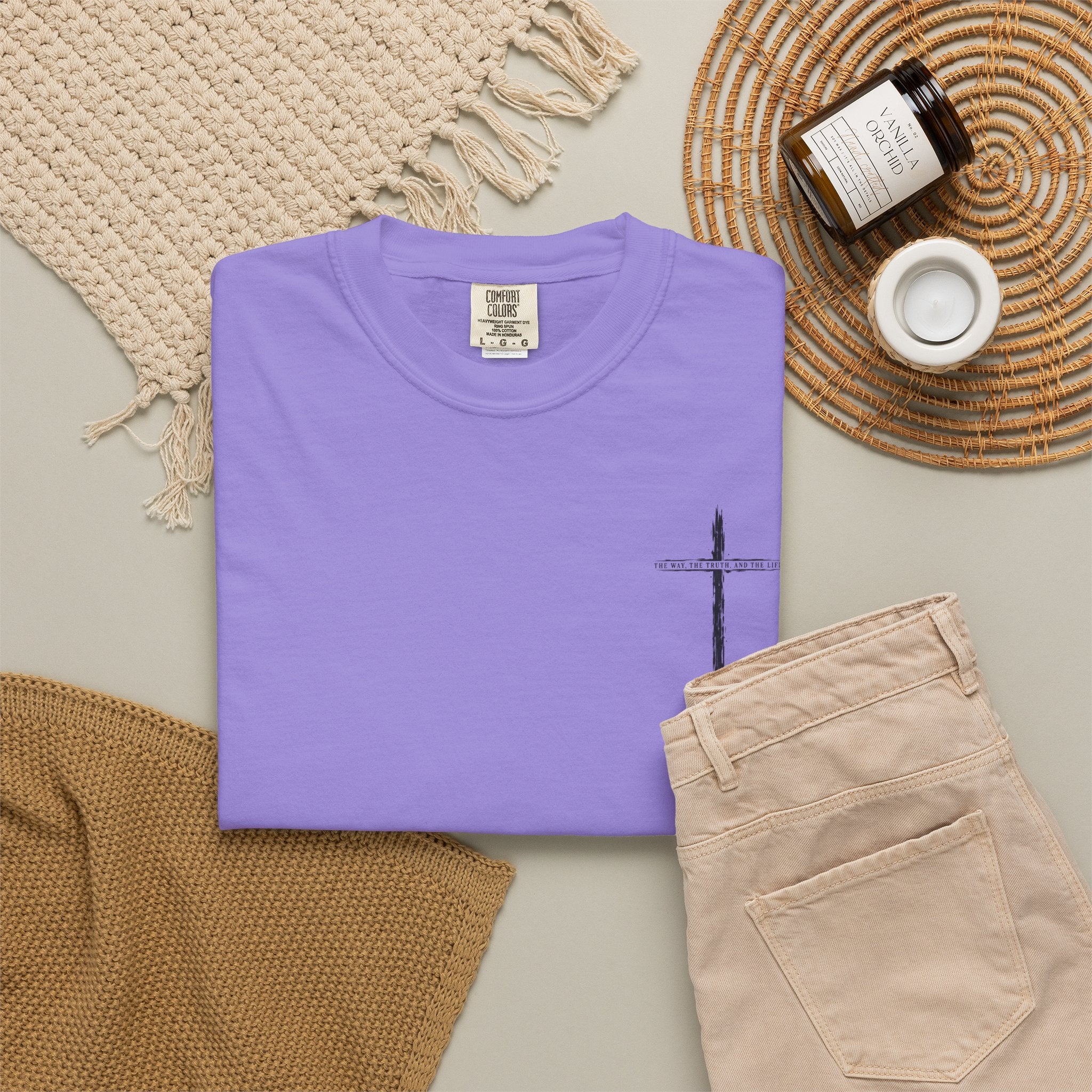 Christian Cross T-Shirt — 'The Way, The Truth, The Life' Religious Tee