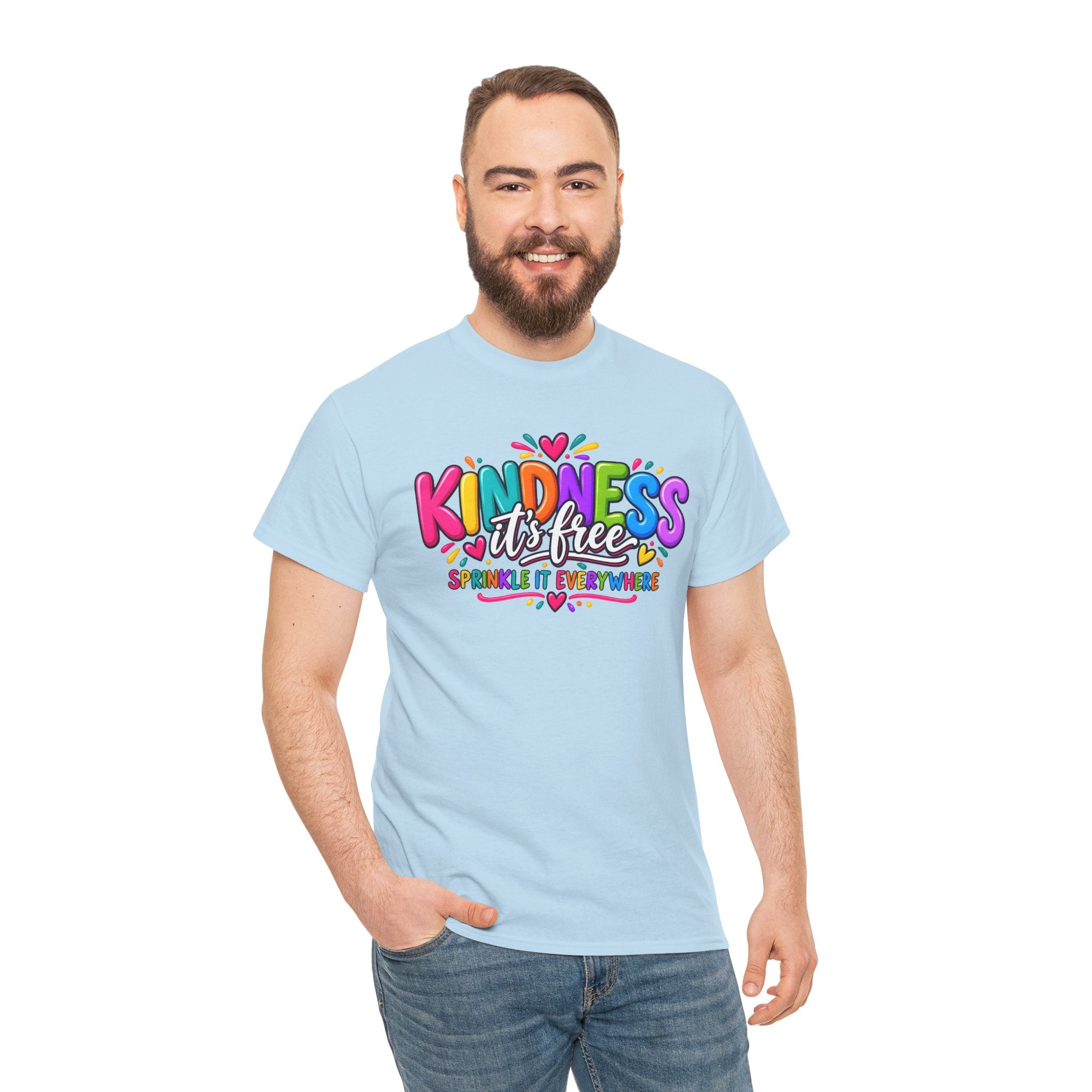 Kindness Is Free Rainbow Tee — Cute Positive Message T-Shirt