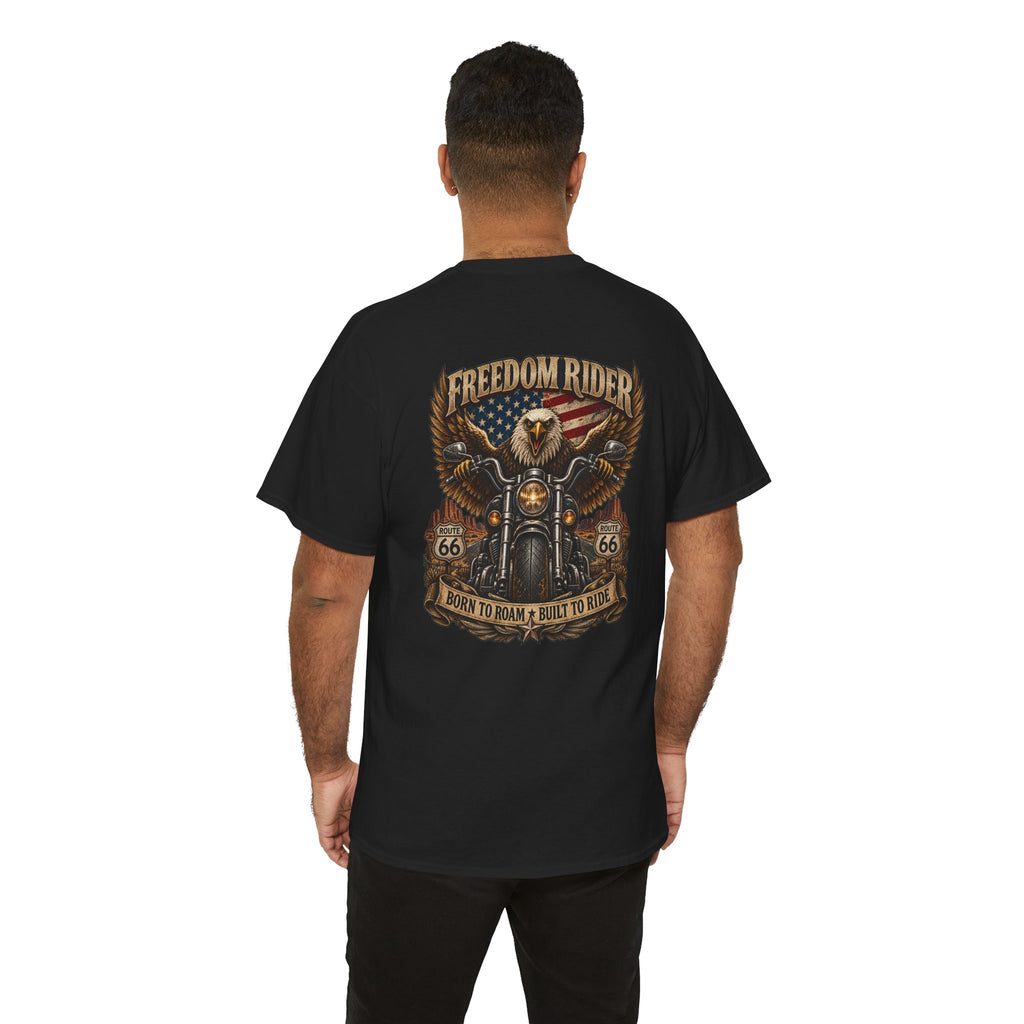 Freedom Rider Motorcycle T‑Shirt — Born to Roam Vintage Biker Tee