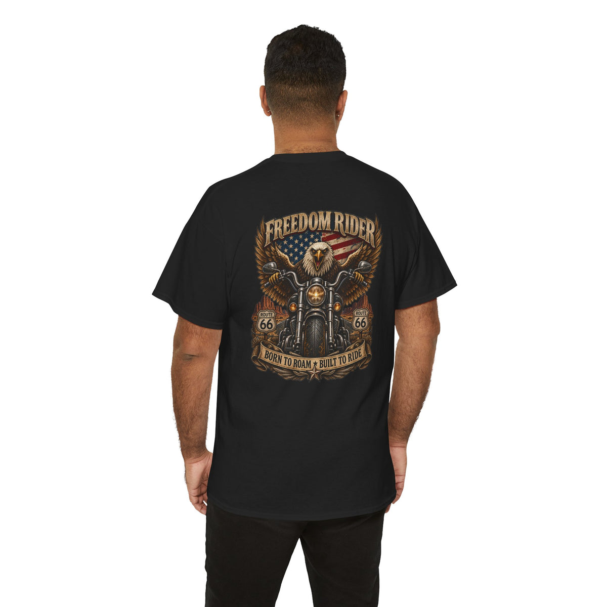 Freedom Rider Motorcycle T‑Shirt — Born to Roam Vintage Biker Tee