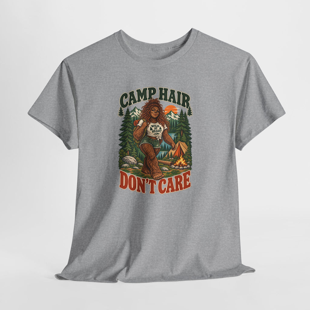 Camp Hair Don't Care T-Shirt — Retro Camping Graphic Tee