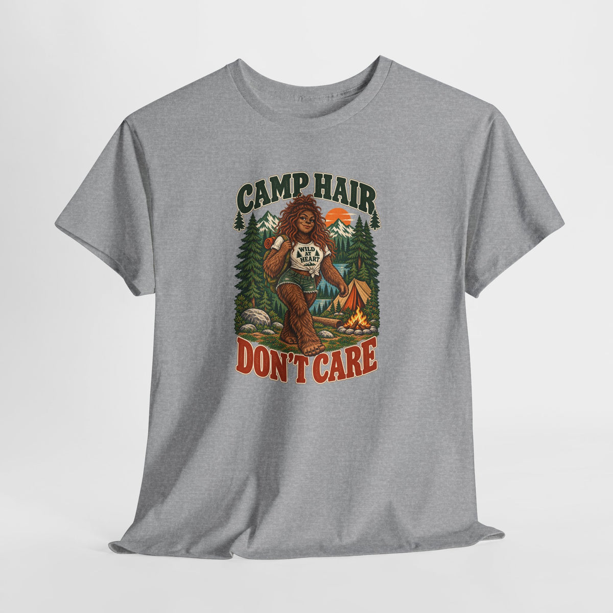 Camp Hair Don't Care T-Shirt — Retro Camping Graphic Tee