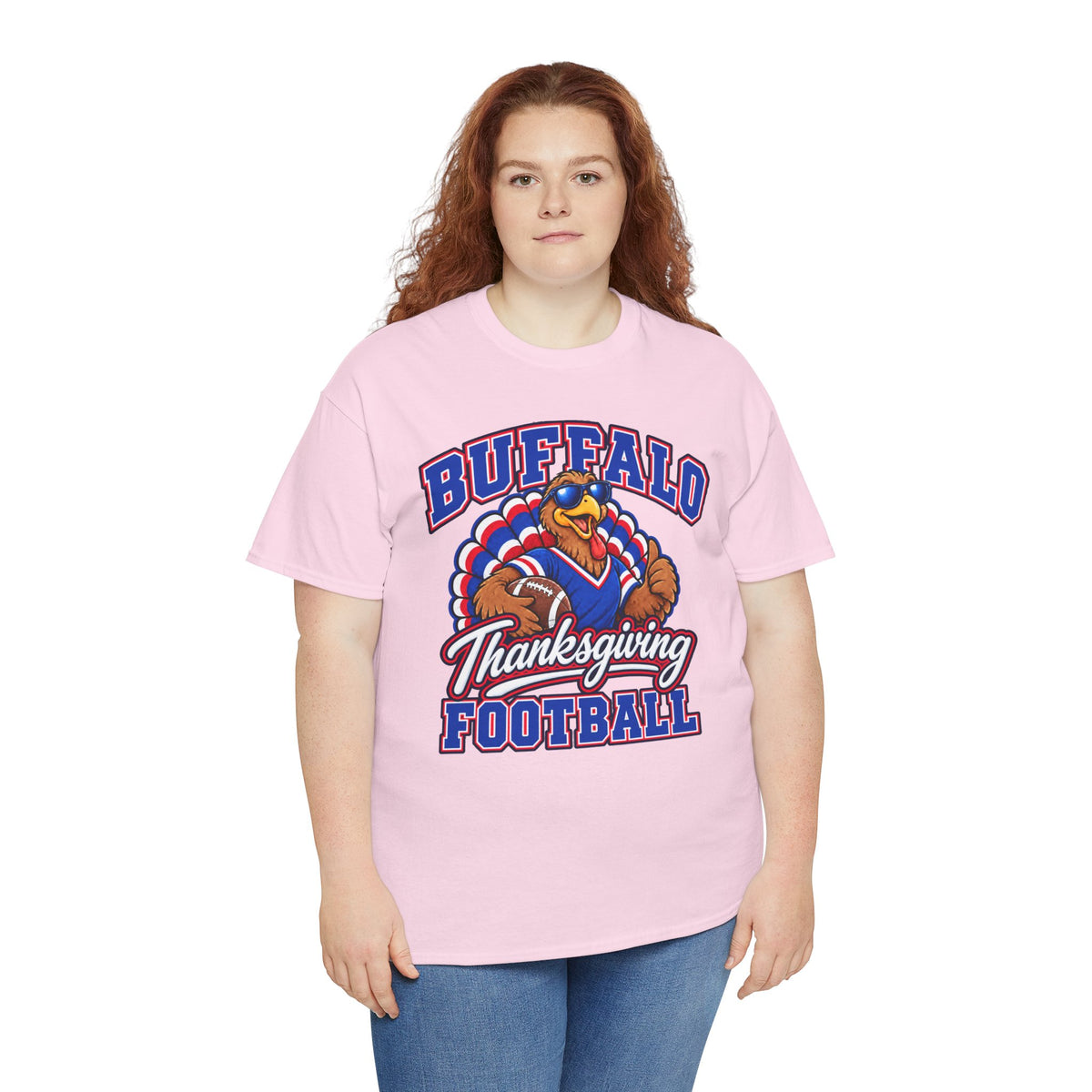 Buffalo Thanksgiving Football T-Shirt — Turkey Mascot Game Day Tee