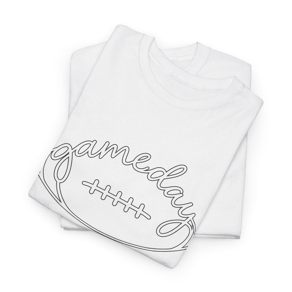 Gameday Football Tee — 'gameday' Script Football Graphic T-Shirt