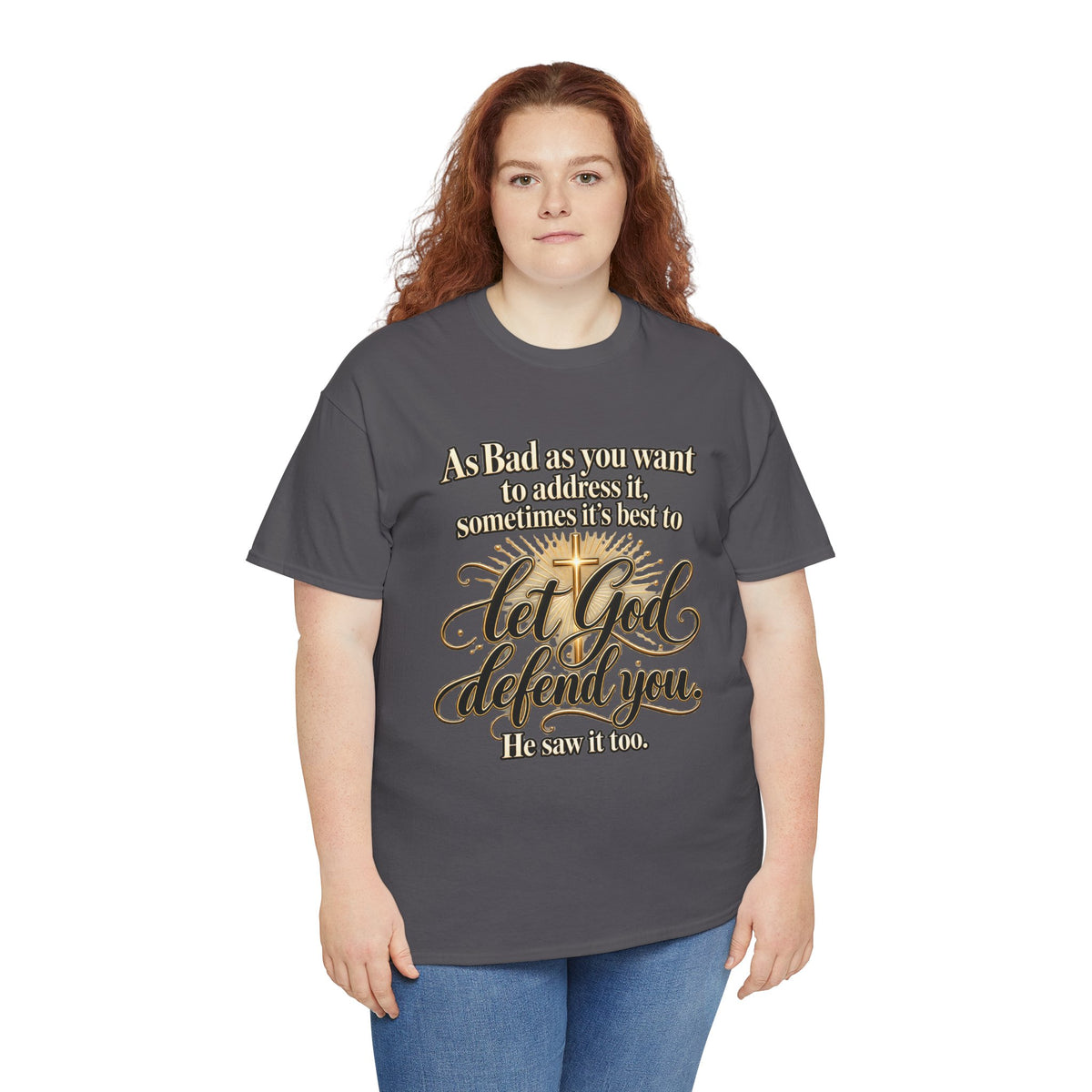 Let God Defend You Inspirational Christian T-Shirt