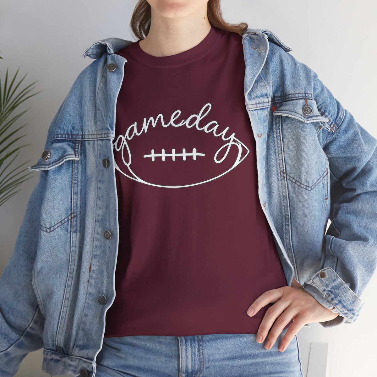 Gameday Football Tee — 'gameday' Script Football Graphic T-Shirt
