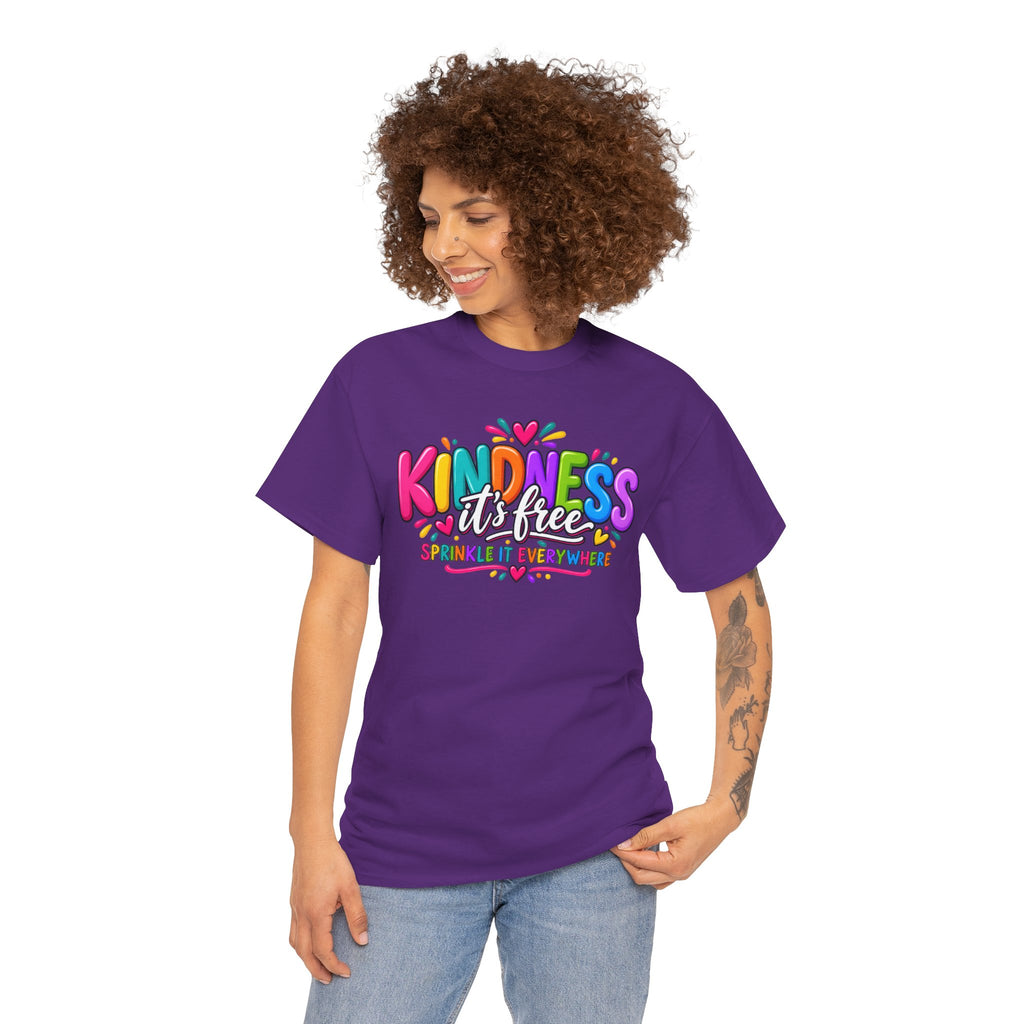Kindness Is Free Rainbow Tee — Cute Positive Message T-Shirt