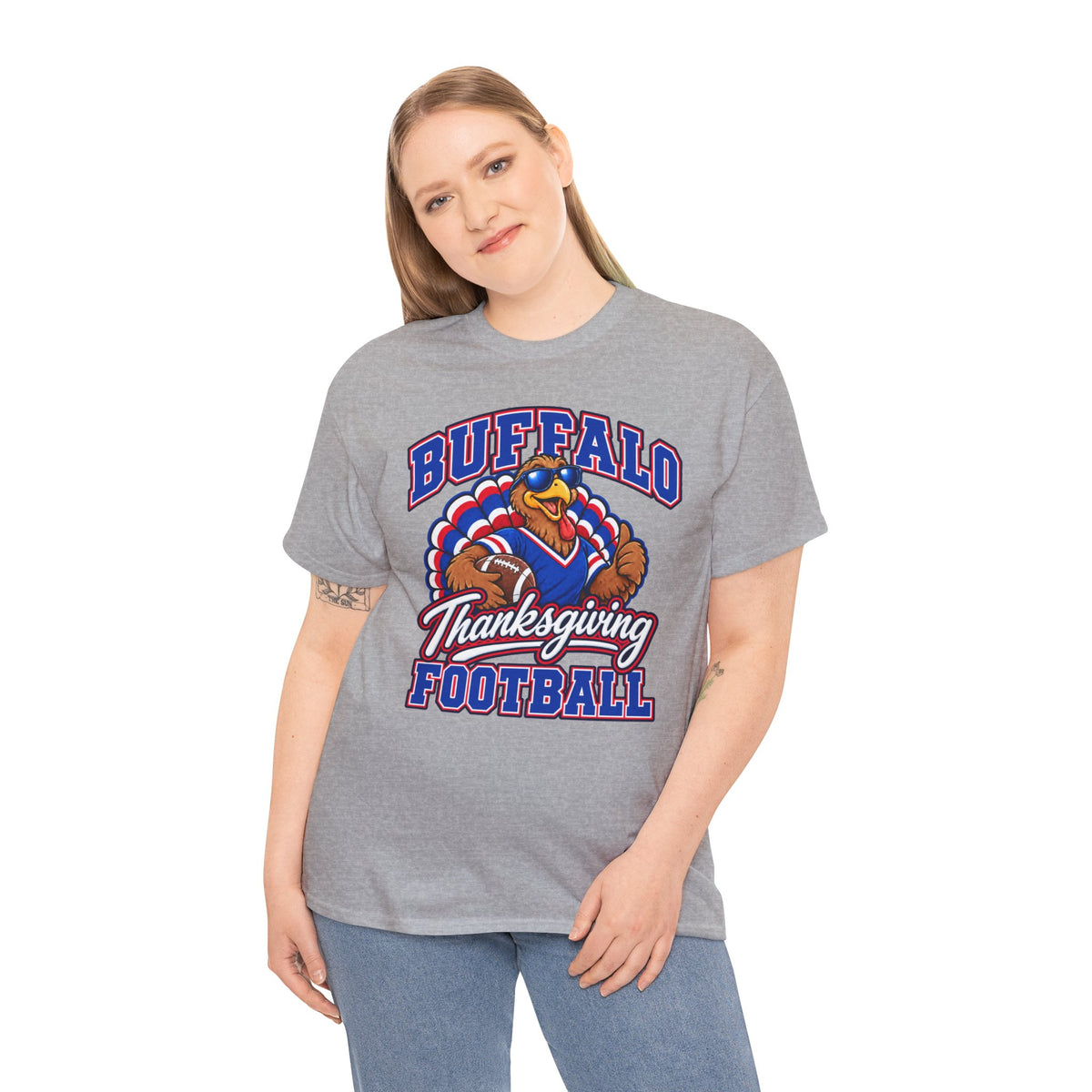 Buffalo Thanksgiving Football T-Shirt — Turkey Mascot Game Day Tee