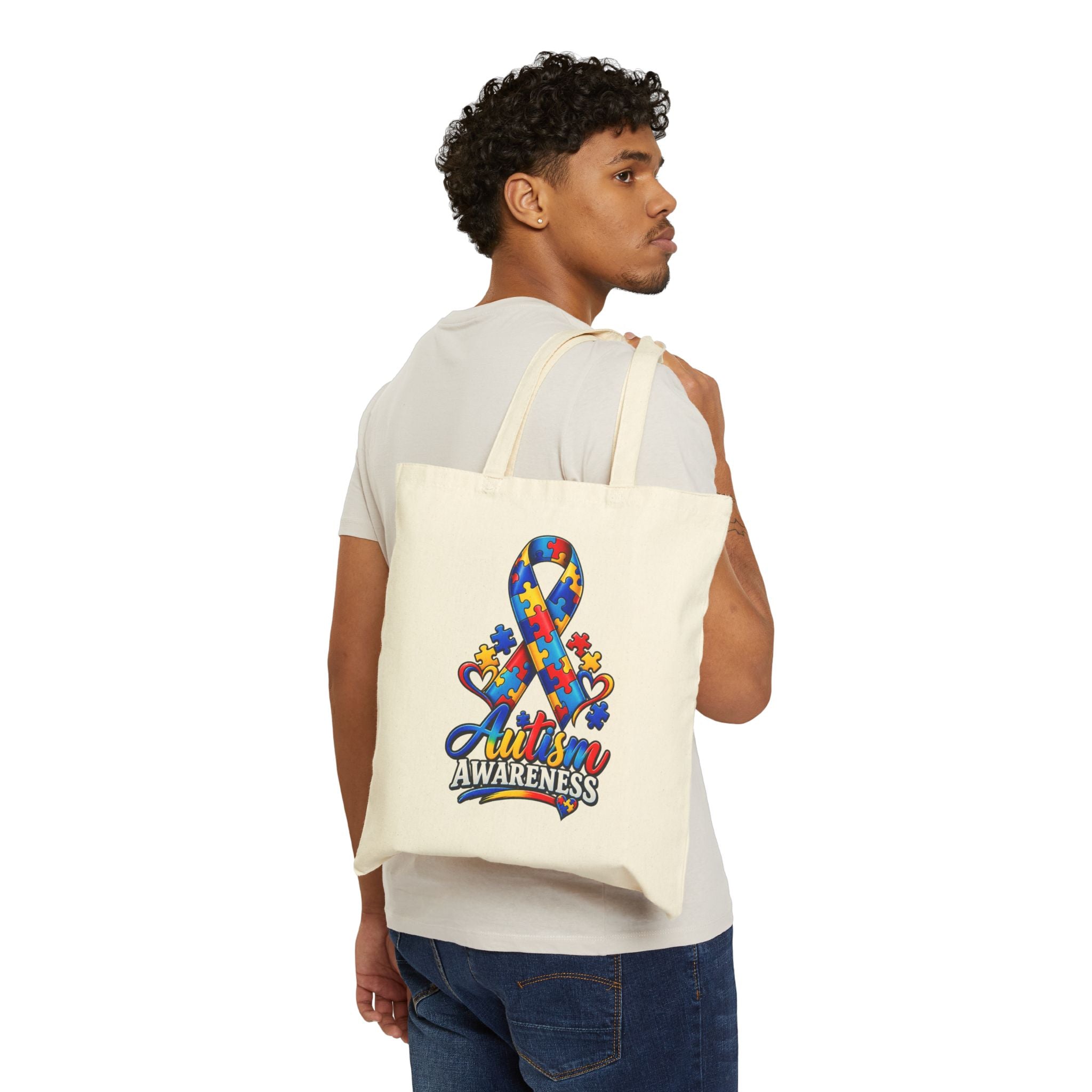 Eco Canvas Tote — Colorful Floral Buddha Design