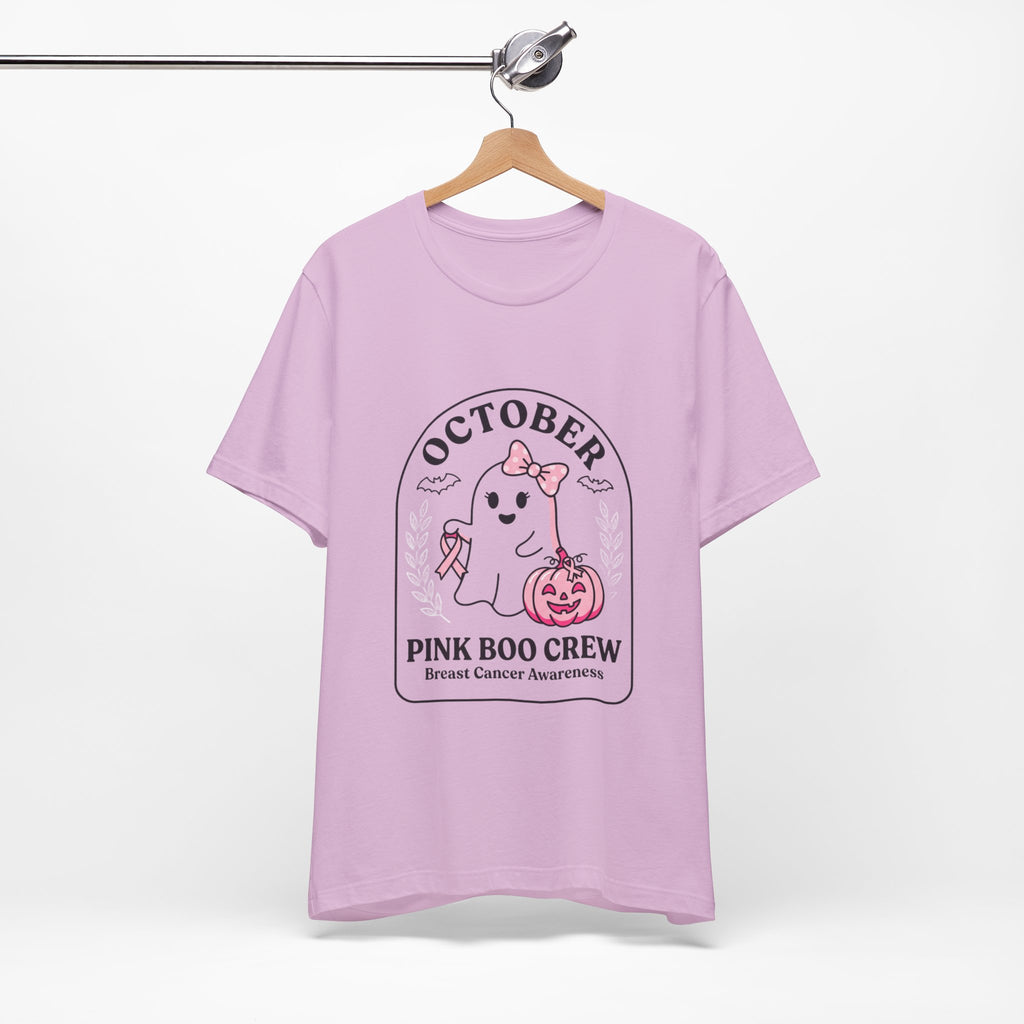 October Pink Boo Crew Tee — Breast Cancer Awareness Ghost T-Shirt