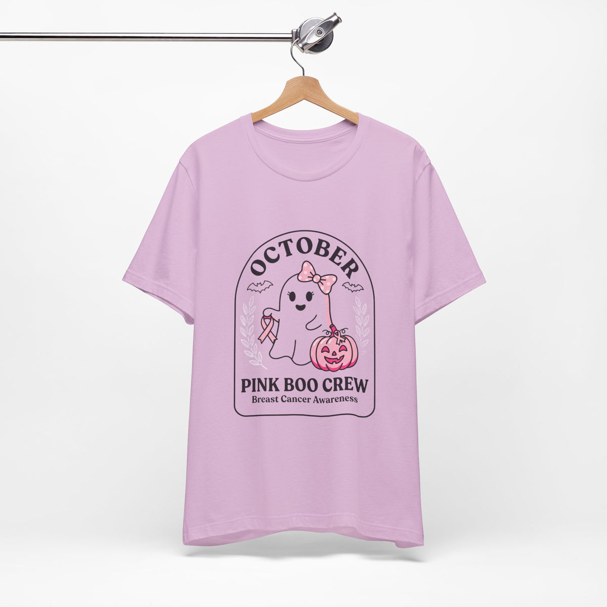 October Pink Boo Crew Tee — Breast Cancer Awareness Ghost T-Shirt
