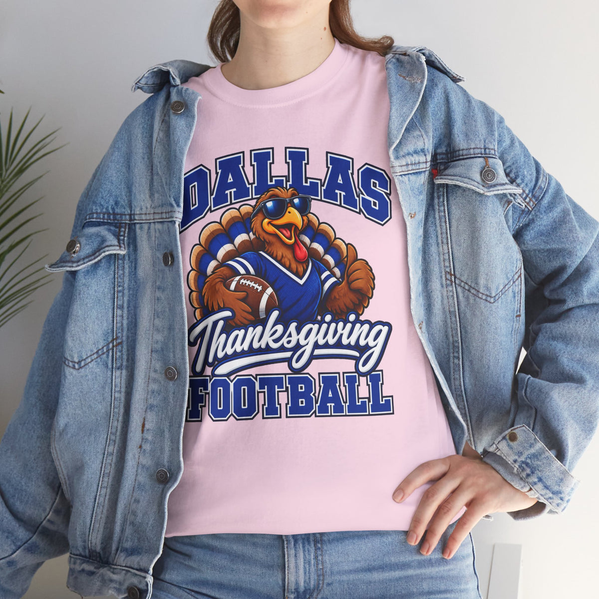 Dallas Thanksgiving Football T-Shirt — Turkey Mascot Game Day Tee
