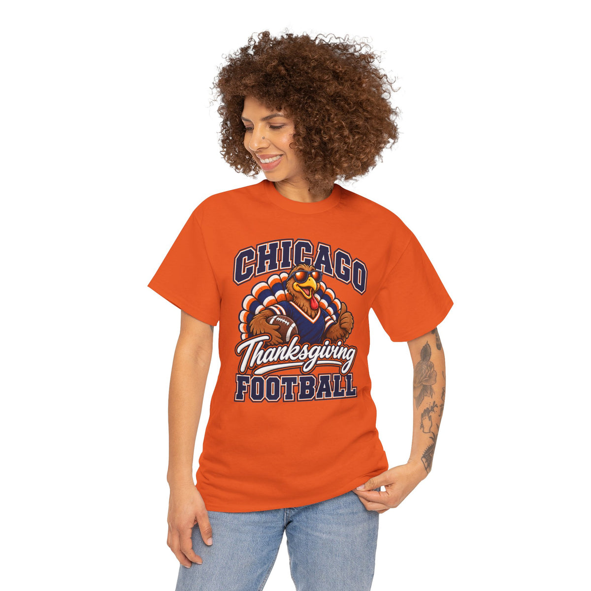 Chicago Thanksgiving Football T-Shirt — Turkey Mascot Game Day Tee