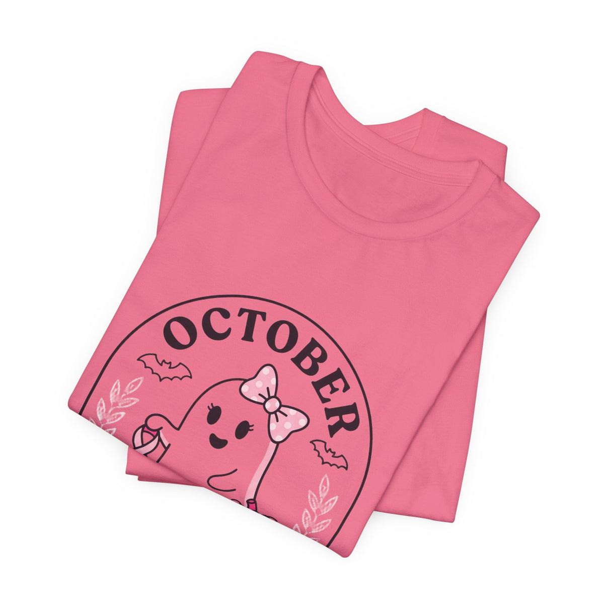 October Pink Boo Crew Tee — Breast Cancer Awareness Ghost T-Shirt