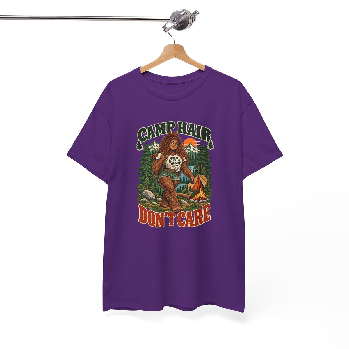 Camp Hair Don't Care T-Shirt — Retro Camping Graphic Tee