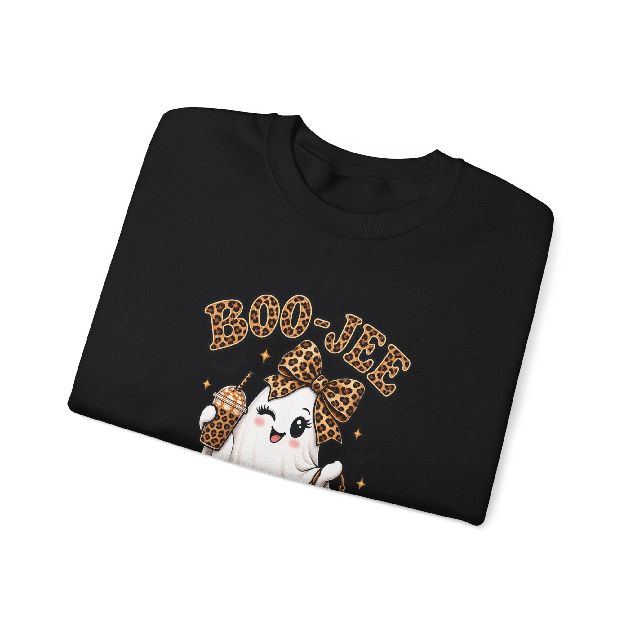 Ghost Trick Crewneck Sweatshirt — "Boo-tiful" Leopard Halloween Ghost Design