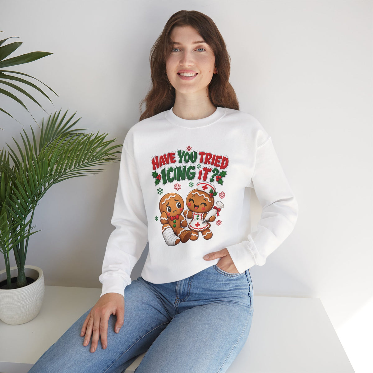 Have You Tried Icing It? Gingerbread Couple Christmas Sweatshirt