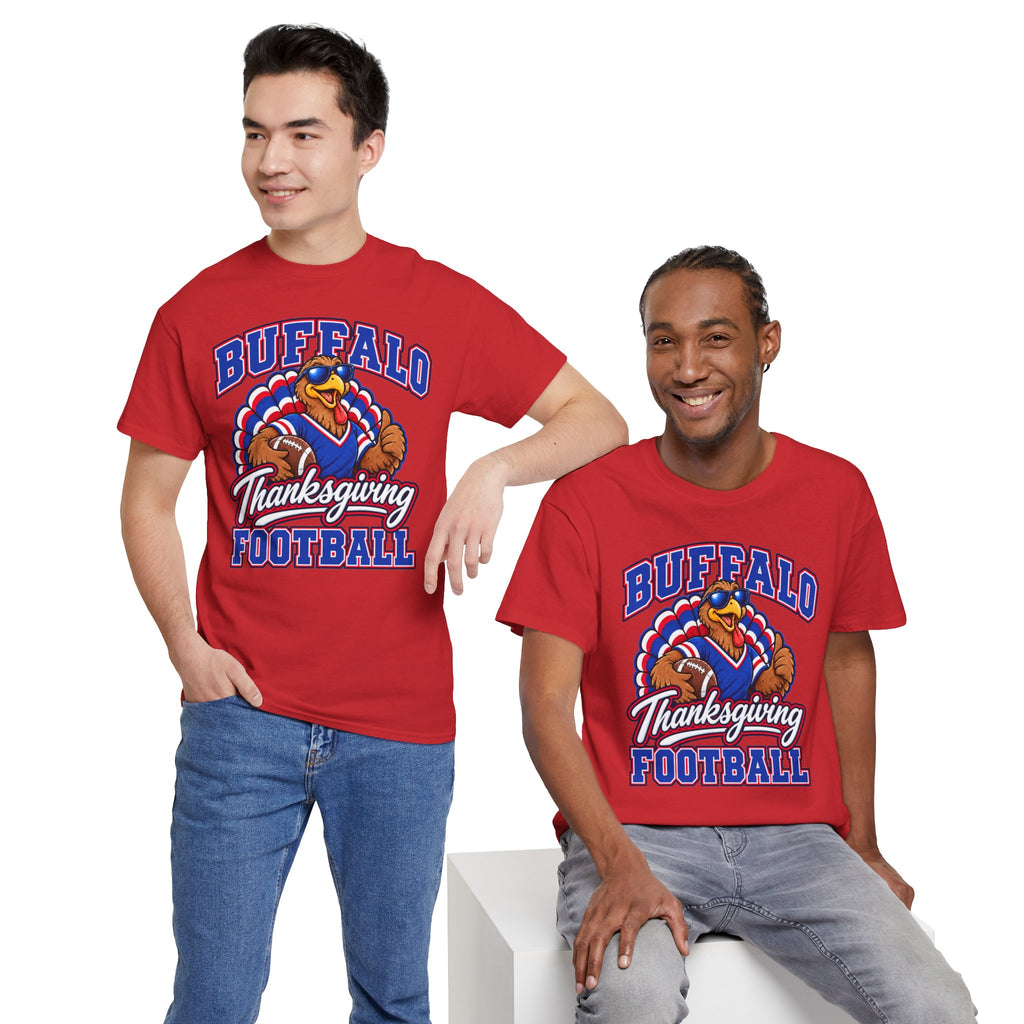 Buffalo Thanksgiving Football T-Shirt — Turkey Mascot Game Day Tee