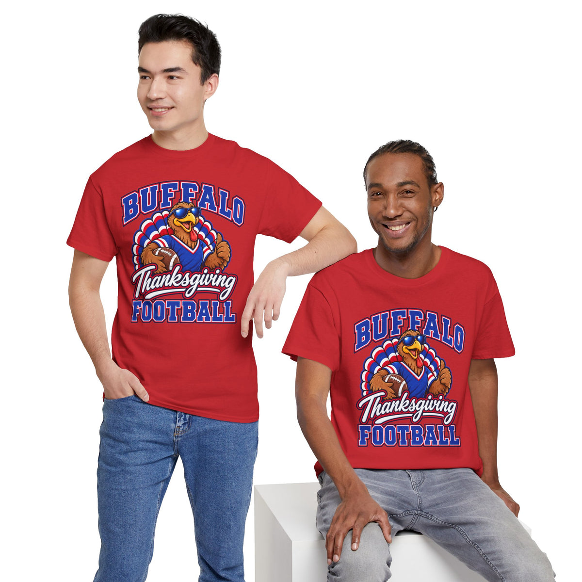Buffalo Thanksgiving Football T-Shirt — Turkey Mascot Game Day Tee