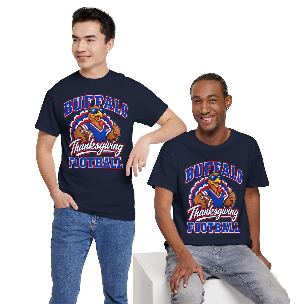 Buffalo Thanksgiving Football T-Shirt — Turkey Mascot Game Day Tee