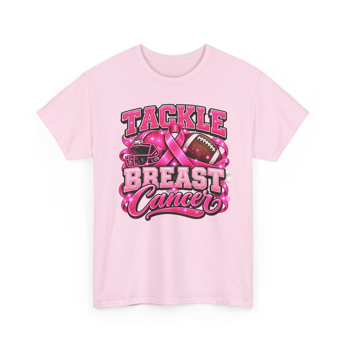T-Shirt — "Tackle Breast Cancer" Pink Football Awareness Tee