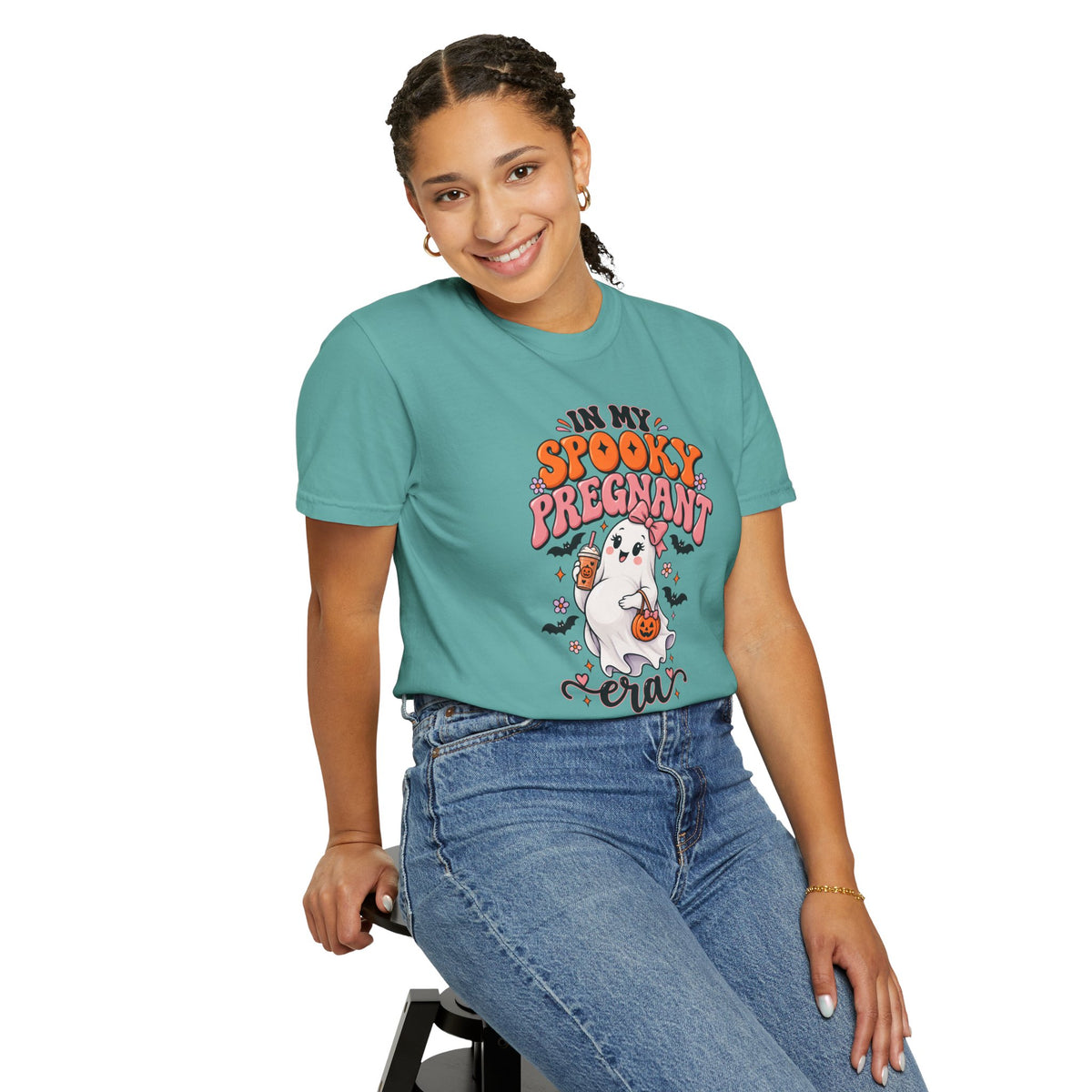 Pregnant Halloween T-Shirt — "In My Spooky Pregnant Era" Cute Ghost Maternity Tee
