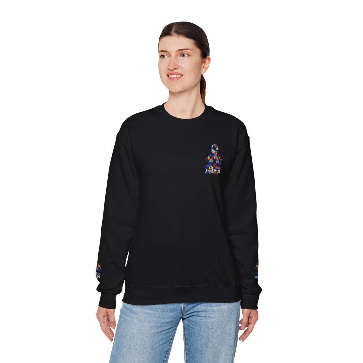 Autism Awareness Crewneck Sweatshirt — Color Outside the Lines Design