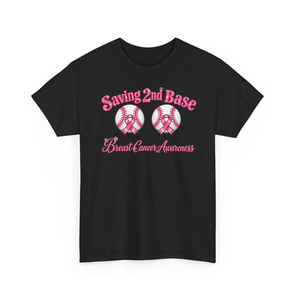 Saving 2nd Base Breast Cancer Awareness T-Shirt