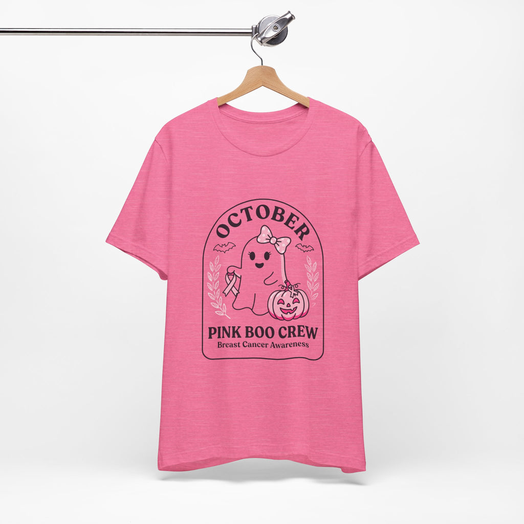 October Pink Boo Crew Tee — Breast Cancer Awareness Ghost T-Shirt