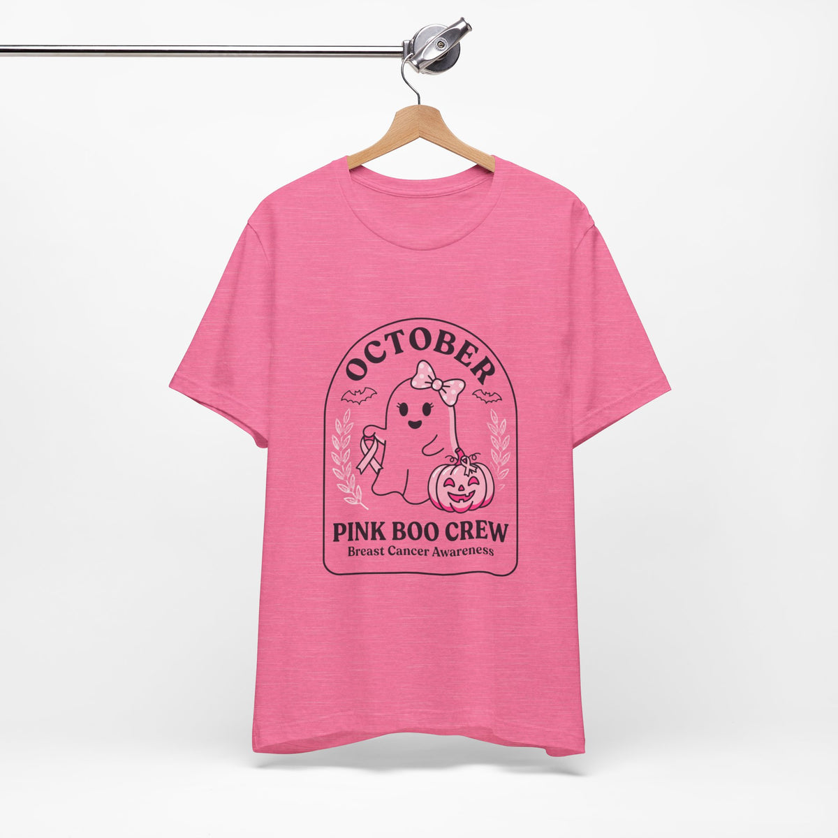 October Pink Boo Crew Tee — Breast Cancer Awareness Ghost T-Shirt