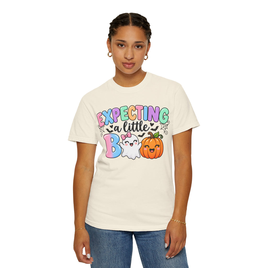 Expecting a Little Boo Maternity T-Shirt — Cute Halloween Pregnancy Tee