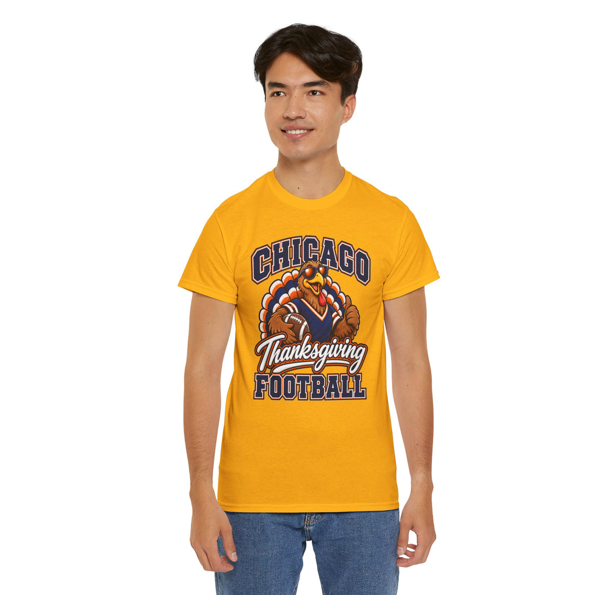 Chicago Thanksgiving Football T-Shirt — Turkey Mascot Game Day Tee
