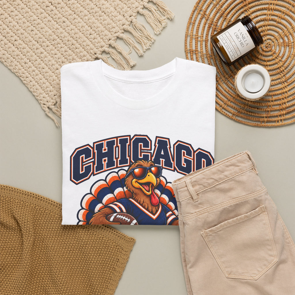 Chicago Thanksgiving Football T-Shirt — Turkey Mascot Game Day Tee