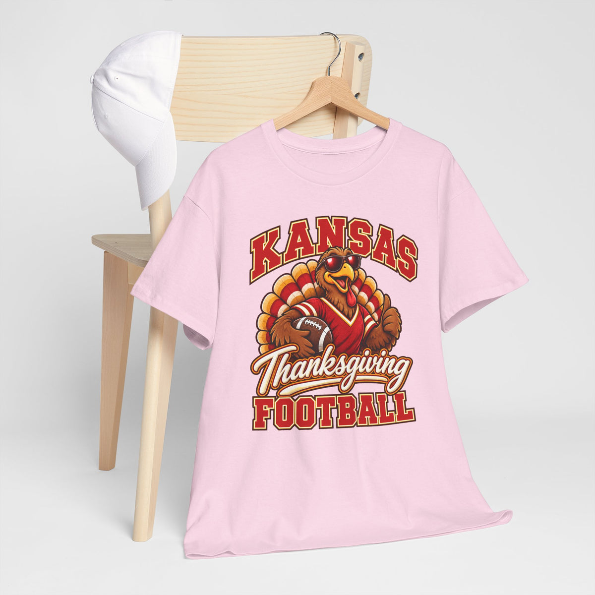 Kansas Thanksgiving Football T‑Shirt — Turkey Mascot Holiday Game Tee