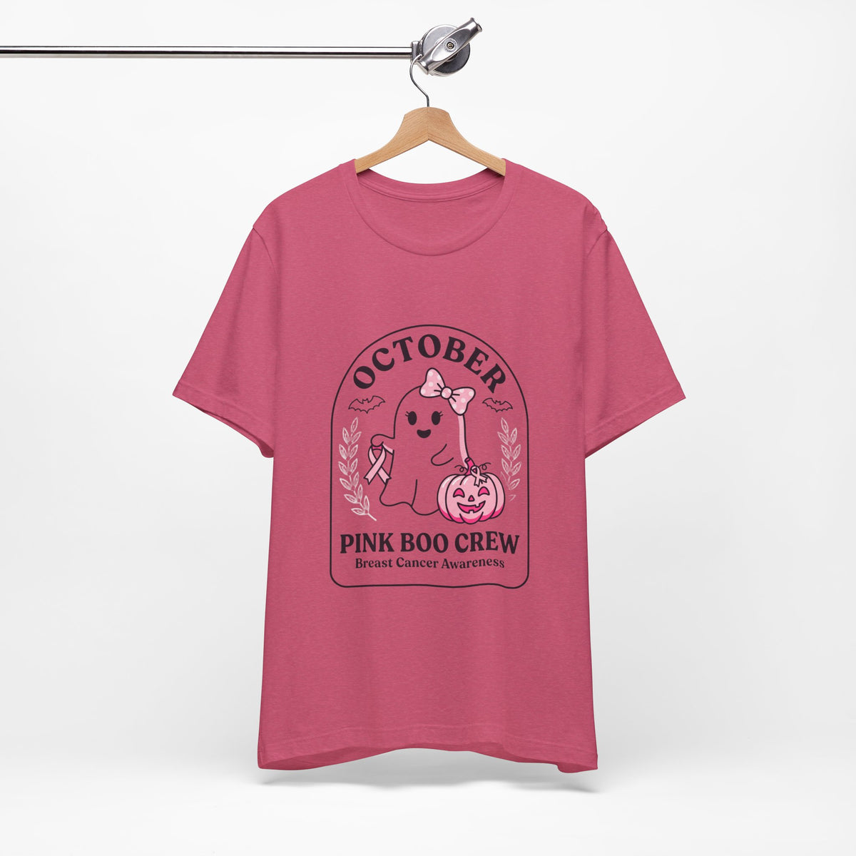 October Pink Boo Crew Tee — Breast Cancer Awareness Ghost T-Shirt
