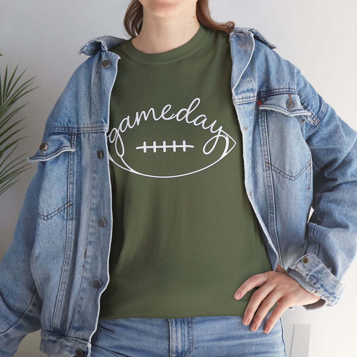 Gameday Football Tee — 'gameday' Script Football Graphic T-Shirt