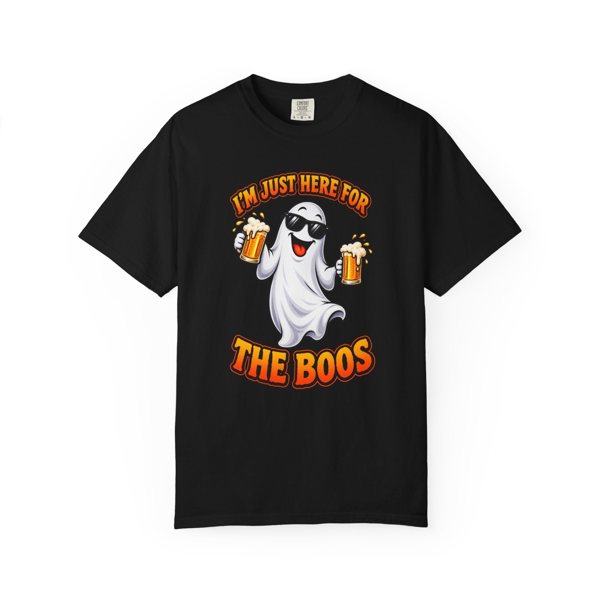 Halloween Beer Ghost T-Shirt - "I'm Just Here For The Boos" Party Tee