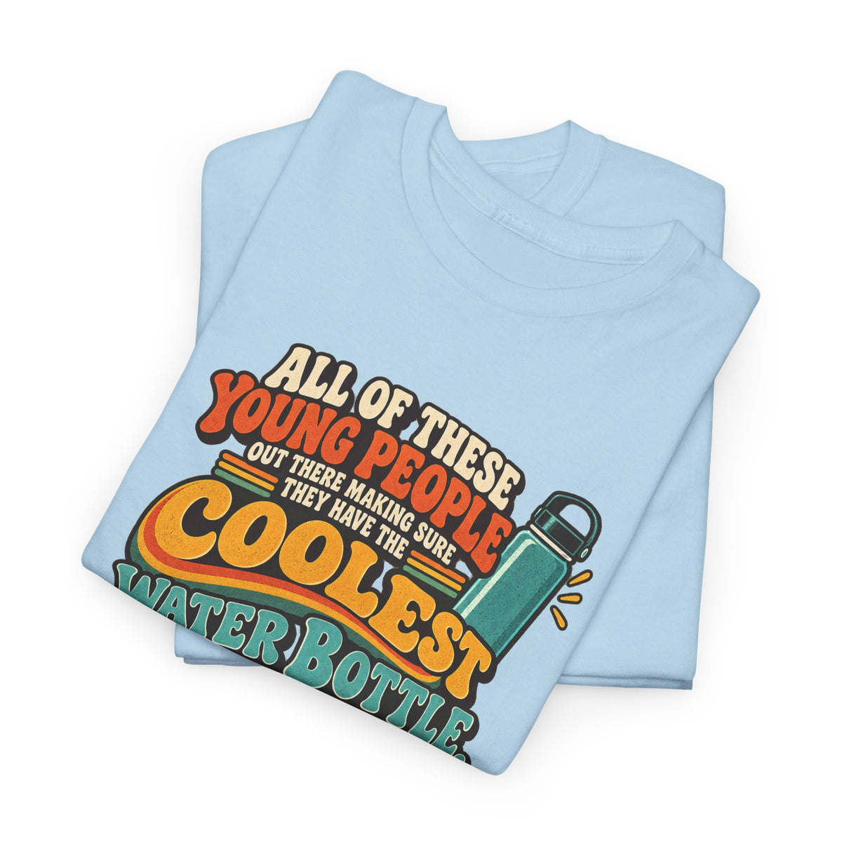 Retro 70s-80s Funny Water Bottle Tee — "Coolest Water Bottle" Graphic T-Shirt