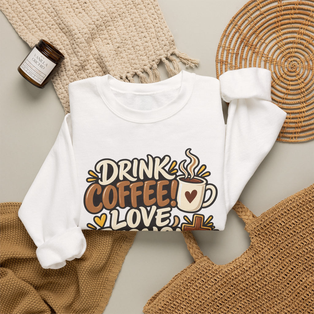 Coffee, Jesus & Be Happy Crewneck Sweatshirt