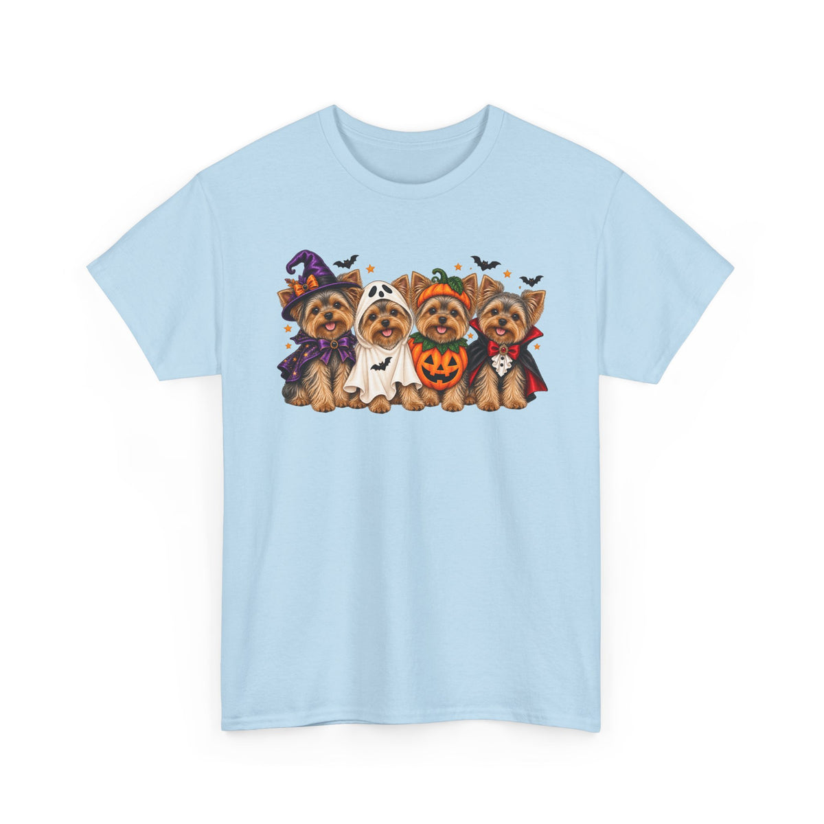 Halloween Yorkie T-Shirt — Cute Yorkies in Costumes (Pumpkin, Ghost, Witch, Vampire)