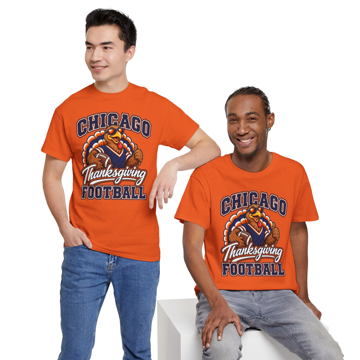Chicago Thanksgiving Football T-Shirt — Turkey Mascot Game Day Tee