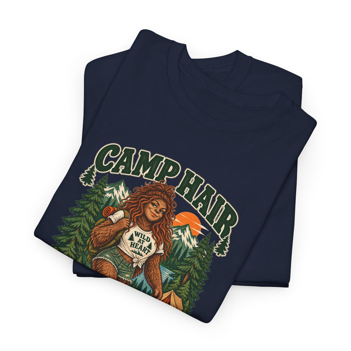 Camp Hair Don't Care T-Shirt — Retro Camping Graphic Tee