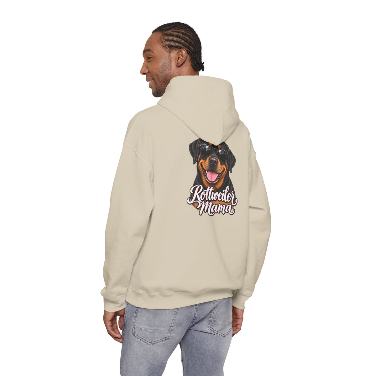 Rottweiler Mama Hoodie — Cute Rottie Portrait Pullover for Dog Moms