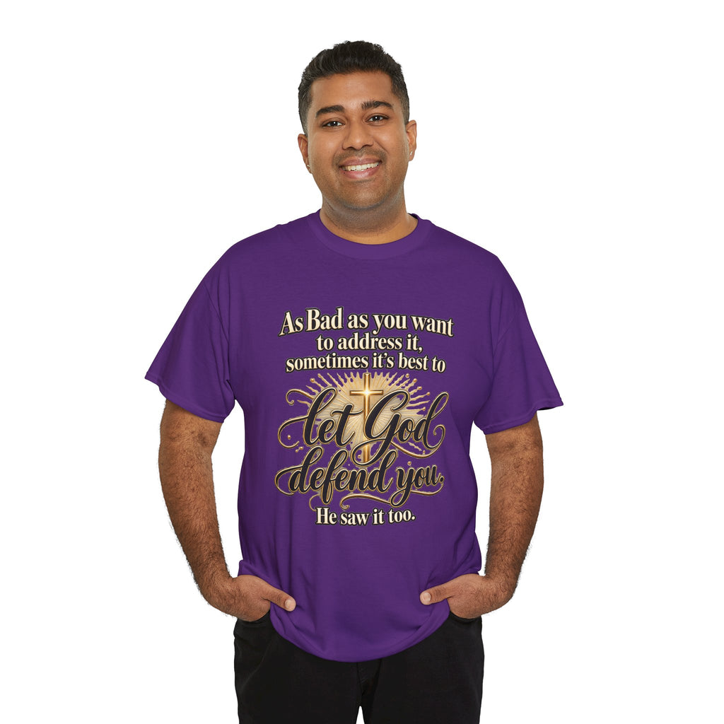 Let God Defend You Inspirational Christian T-Shirt