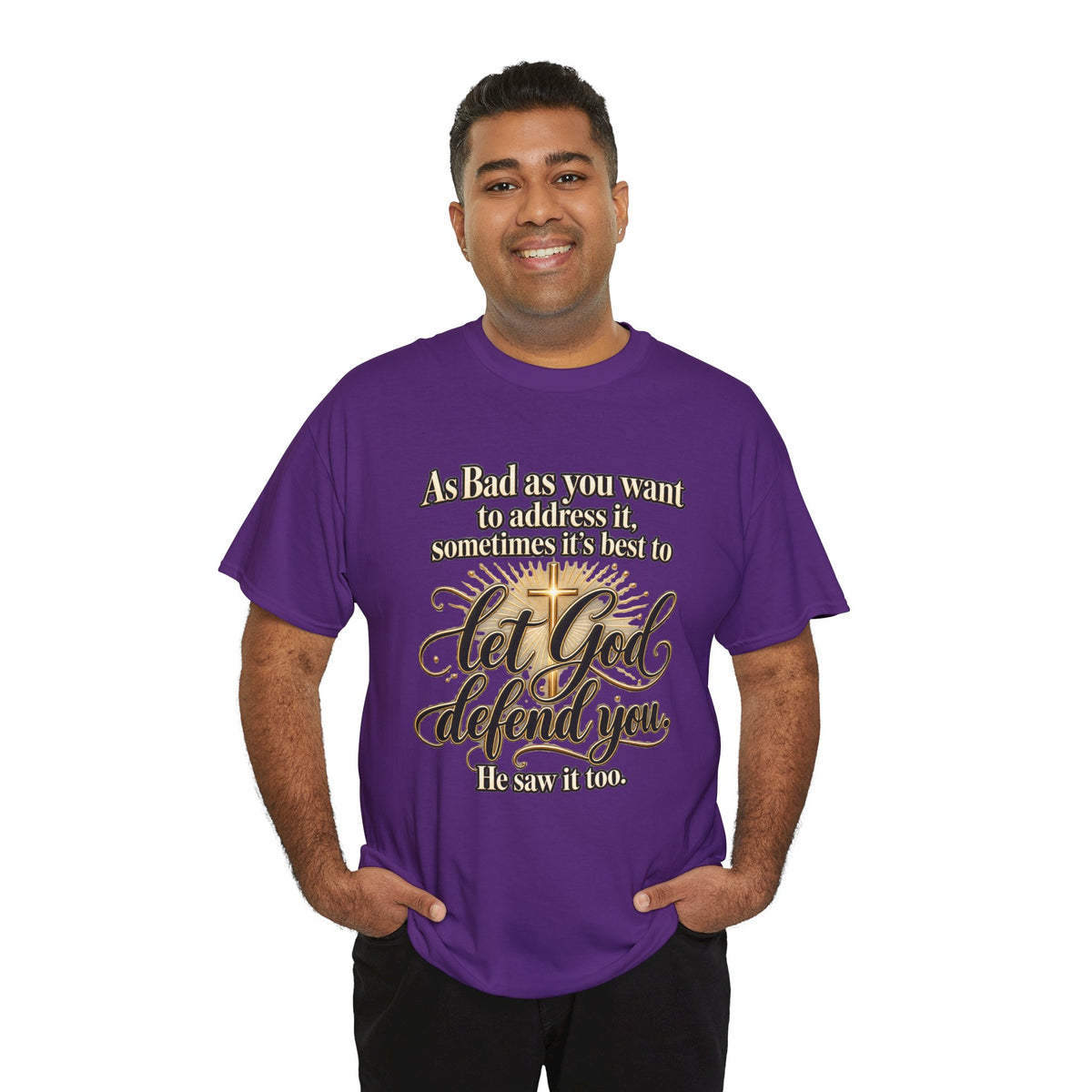 Let God Defend You Inspirational Christian T-Shirt